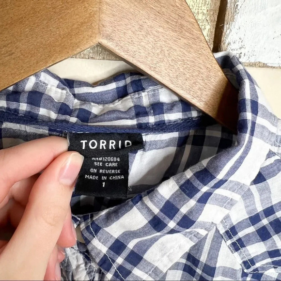 Torrid Plaid Challis Camp Shirt - Picture 8 of 8
